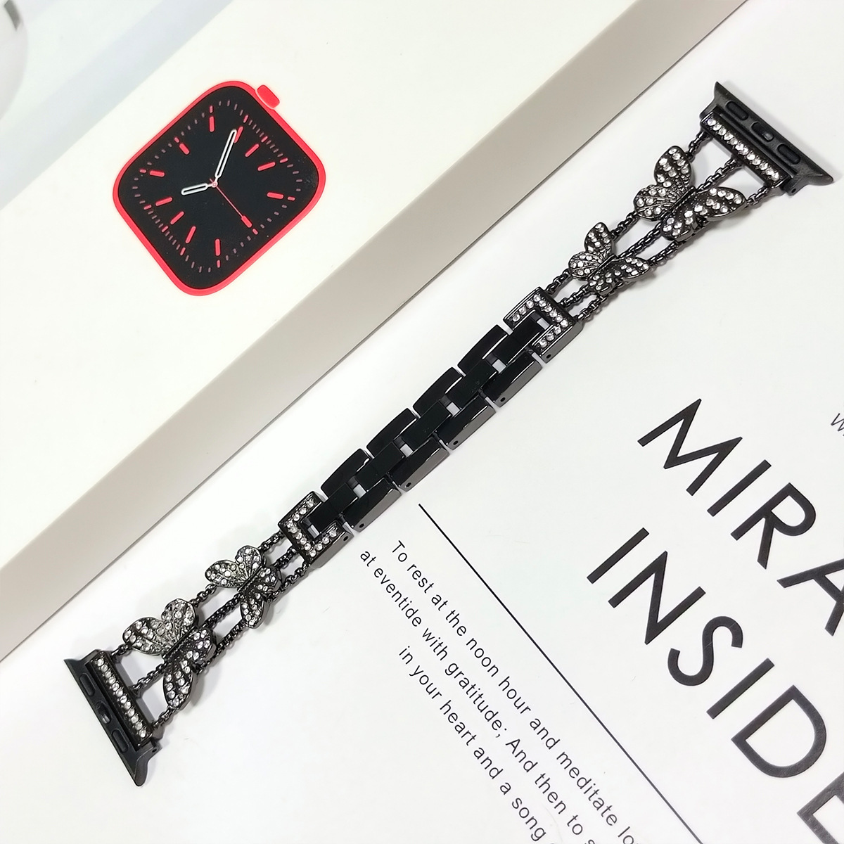Luxury New Arrival Small Butterfly Metal Diamond Inlaid Fashion Straps for All Series of Twatch 10-1