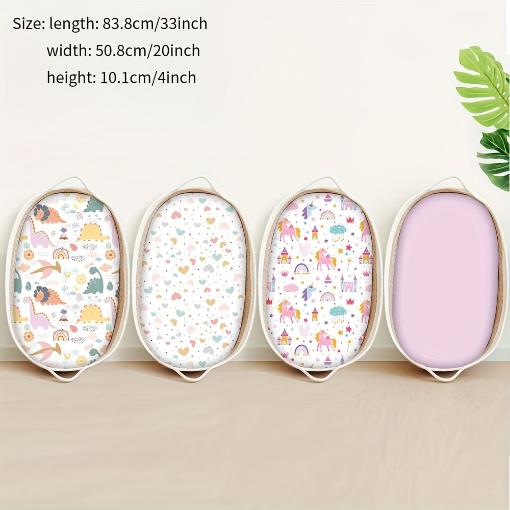 4-piece crib bed sheet size 33 * 20 * 4 inches, suitable for use on multiple mattresses, can be reused, and is a universal style for both male and fem