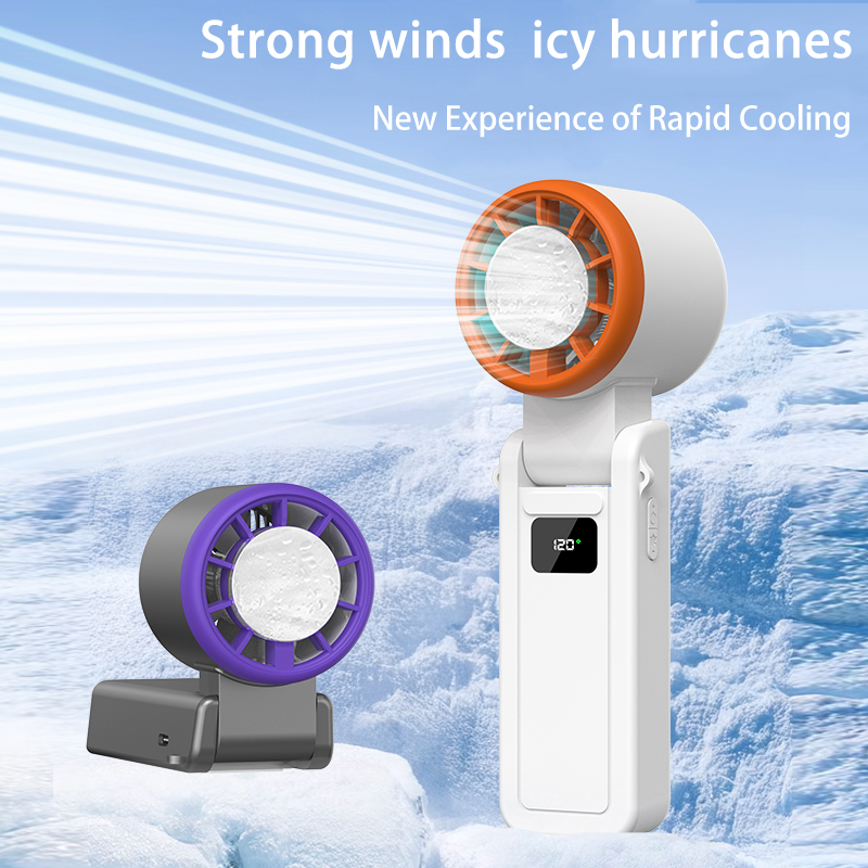 Portable handheld home mini outdoor m15 folding ice pack fan