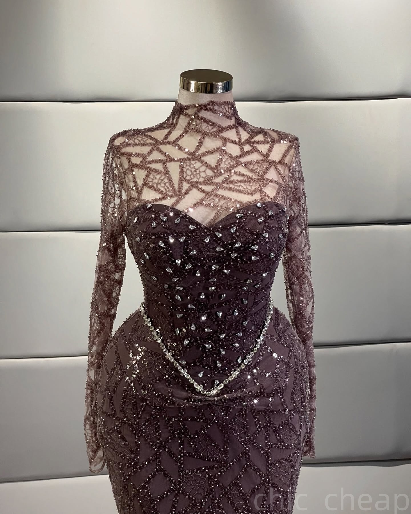 Chocolate Mermaid Prom Dresses 2025 Beaded Crystals Detachable Train Evening Formal Party Second Birthday Engagement Gowns Plus Size Dress For Special