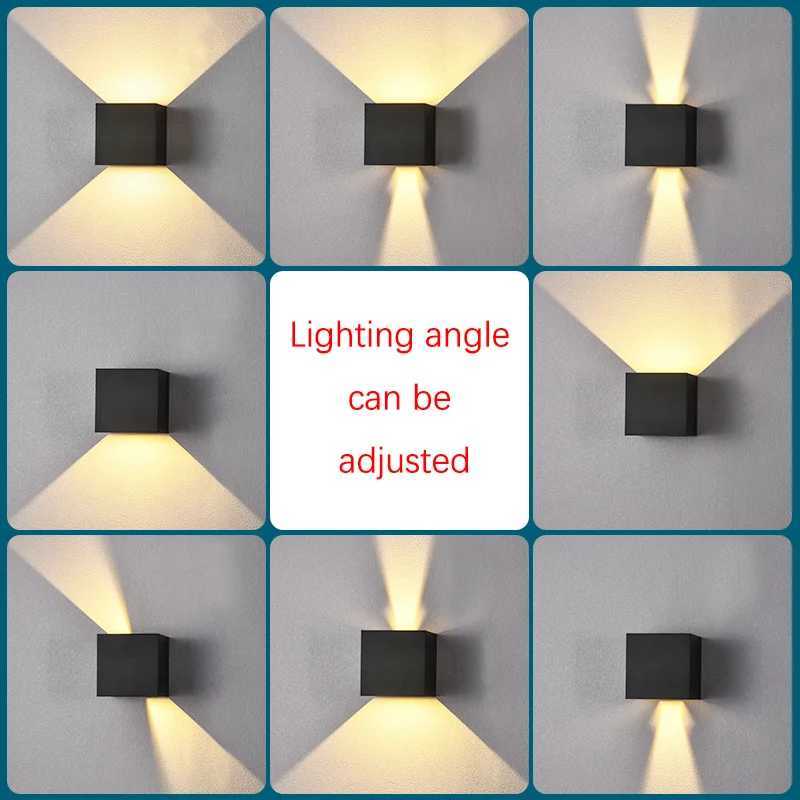 6W/12W LED Wall Light Outdoor Waterproof IP65 Porch Garden Wall Lamp Indoor Bedroom Bedside Decoration Lighting Lamp Aluminum XJ250624