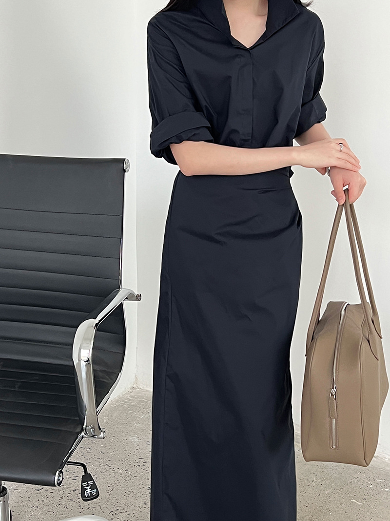 XR143 Women's summer new slim shirt long skirt