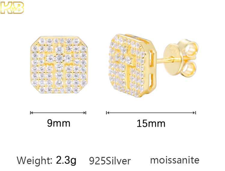 Classic Moissanite Hip Hop Earrings Silver 925 Jewelry for Men Women Trendsetting Styles That Are Perfect for Everyday Wear