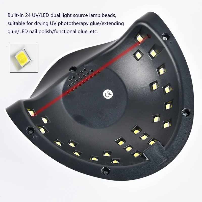 UV LED Nail Lamp Nail Dryer for Gel Polish 3 Timers UV Nail Lamp Professional Nail Light 24Pcs Lamp Beads and Automatic Sensor 250625