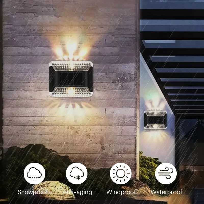 Solar Wall Lamp Auto On/Off with Amorphous Silicon Panel LED Garden Lights for Fence Pathway XJ250624
