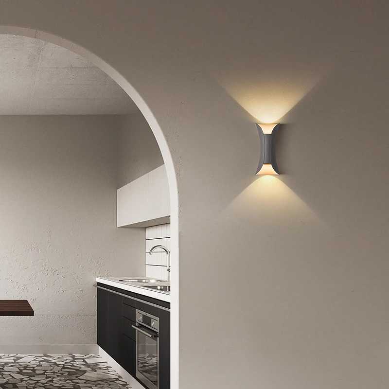 6W/10W LED Wall Light IP65 Outdoor Waterproof Garden Wall Lamp Indoor Corridor Bedroom Living Room Decoration Lighting Aluminum XJ250624