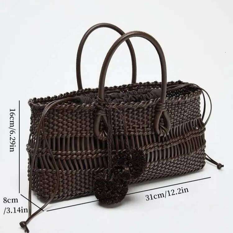 BRAIDED Handbag, New Designer Handbag, Spacious Tote With String, Large Capacity Women's Travel Lage Bag