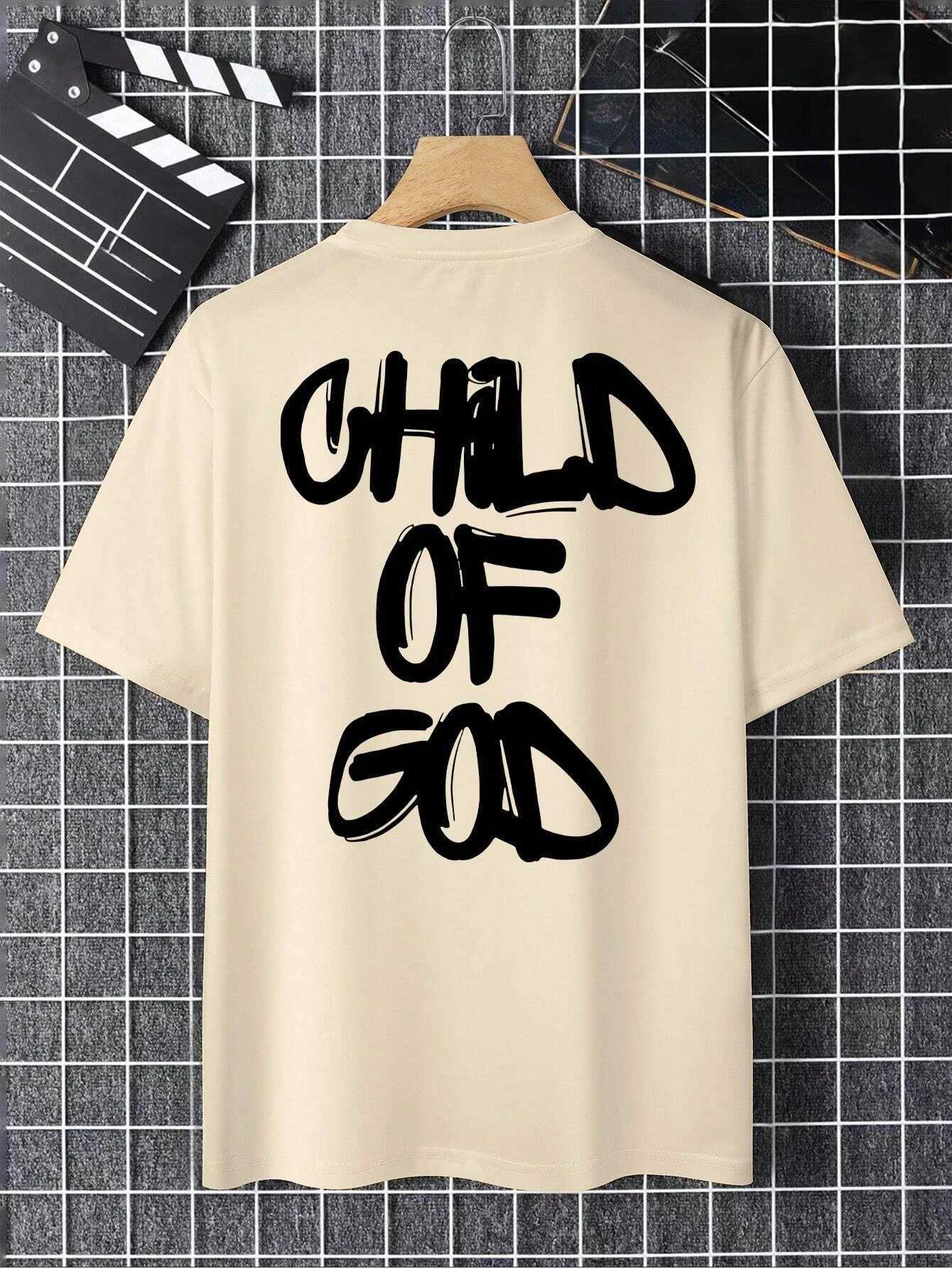 Child of God Men Cotton T-shirt Luxury Brand Fashion Big Size Top Casual Short Sleeve Streetwear Classic Print New Arrival Tee XJ250625