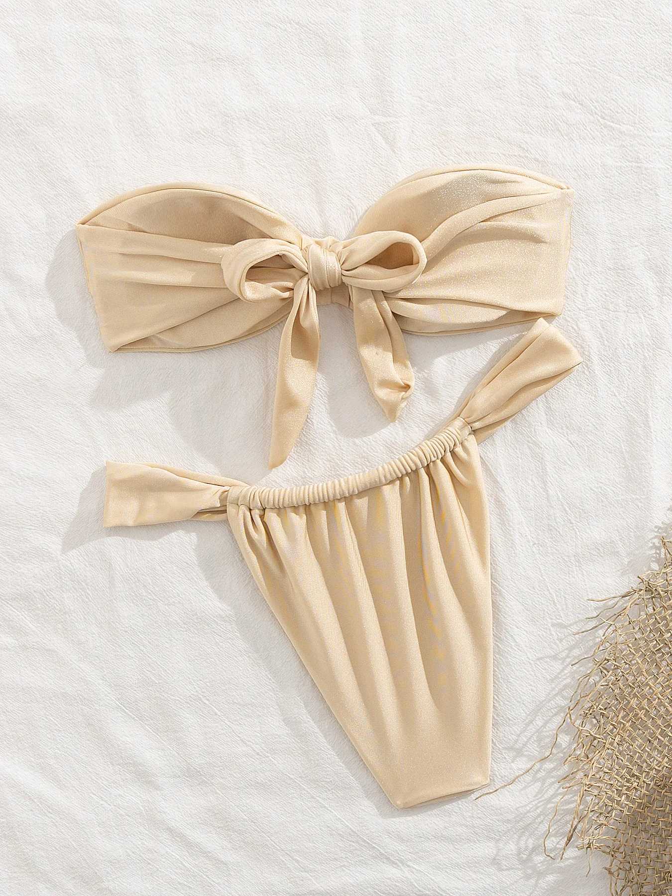 2025 Style Tupe Top Bikini Women Low Waist Swimsuit Sexy Fashion Bow Biquini Lady Swimwear Bath Suit Female Outfit Beachwear NewXJ250624