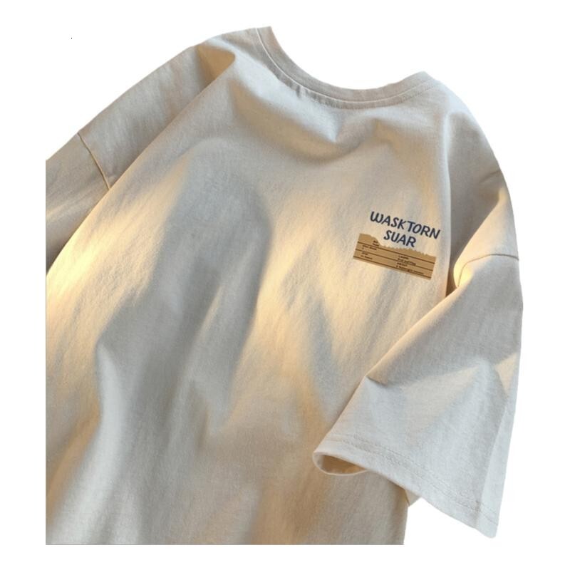 Short Sleeve Men's Summer Cotton Base Shirt designer t shirt T-Shirt Trendy Brand Half Sleeve Fashion Versatile Hong Kong Style Japanese Style T-