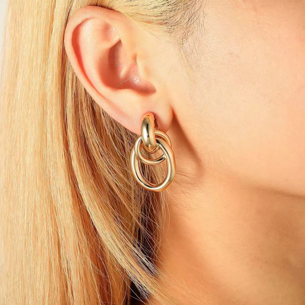 New exaggerated geometric earrings female ins style retro circle earrings