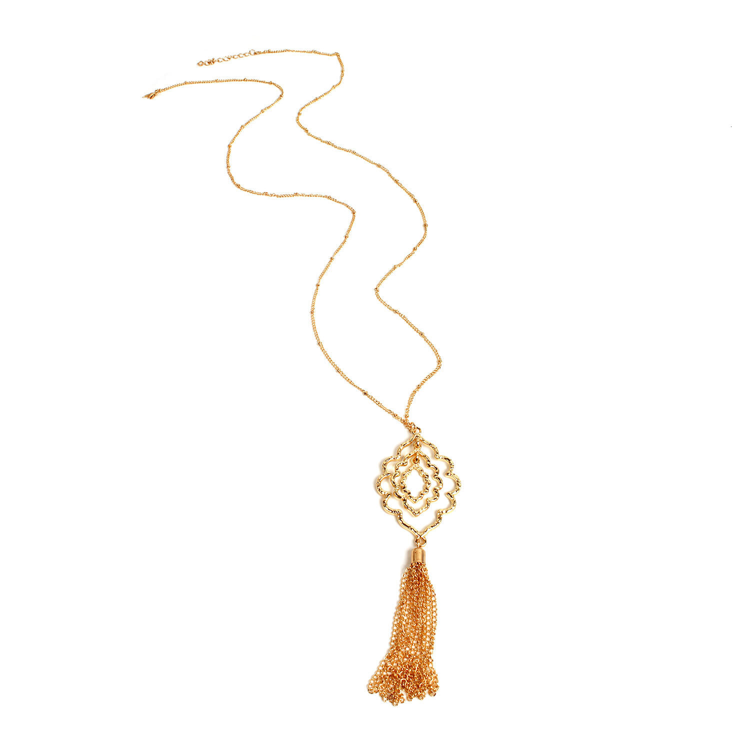 Jewelry Women's Minimalist Geometric Round Sweater Chain Bohemian Long Tassel Pendant Necklace Jewelry for Women