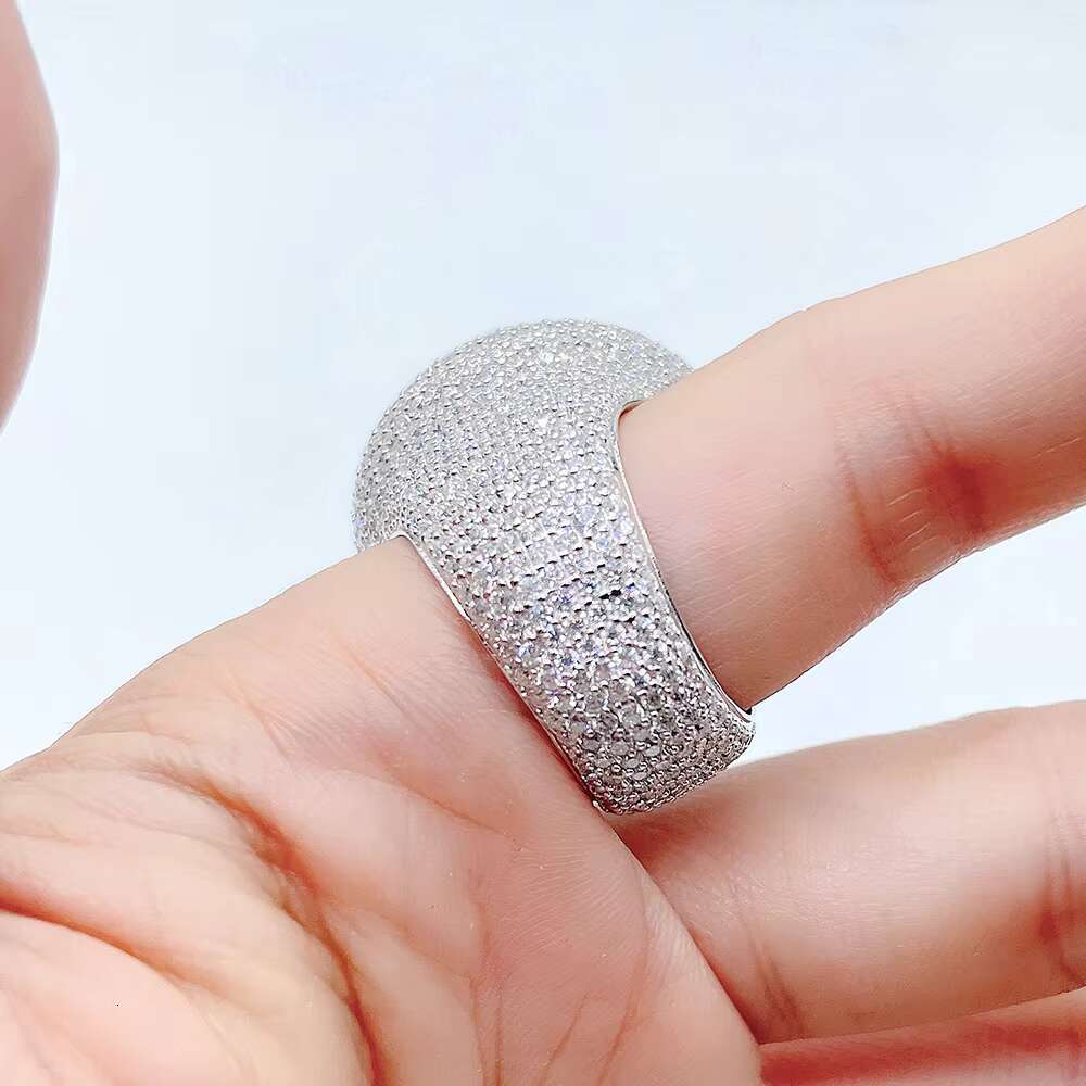 Luxury Style Custom Jewelry Silver 10k 14k 18k Vvs Moissanite Ring Hip Hop Jewelry Pass Diamond test Iced Out Ring