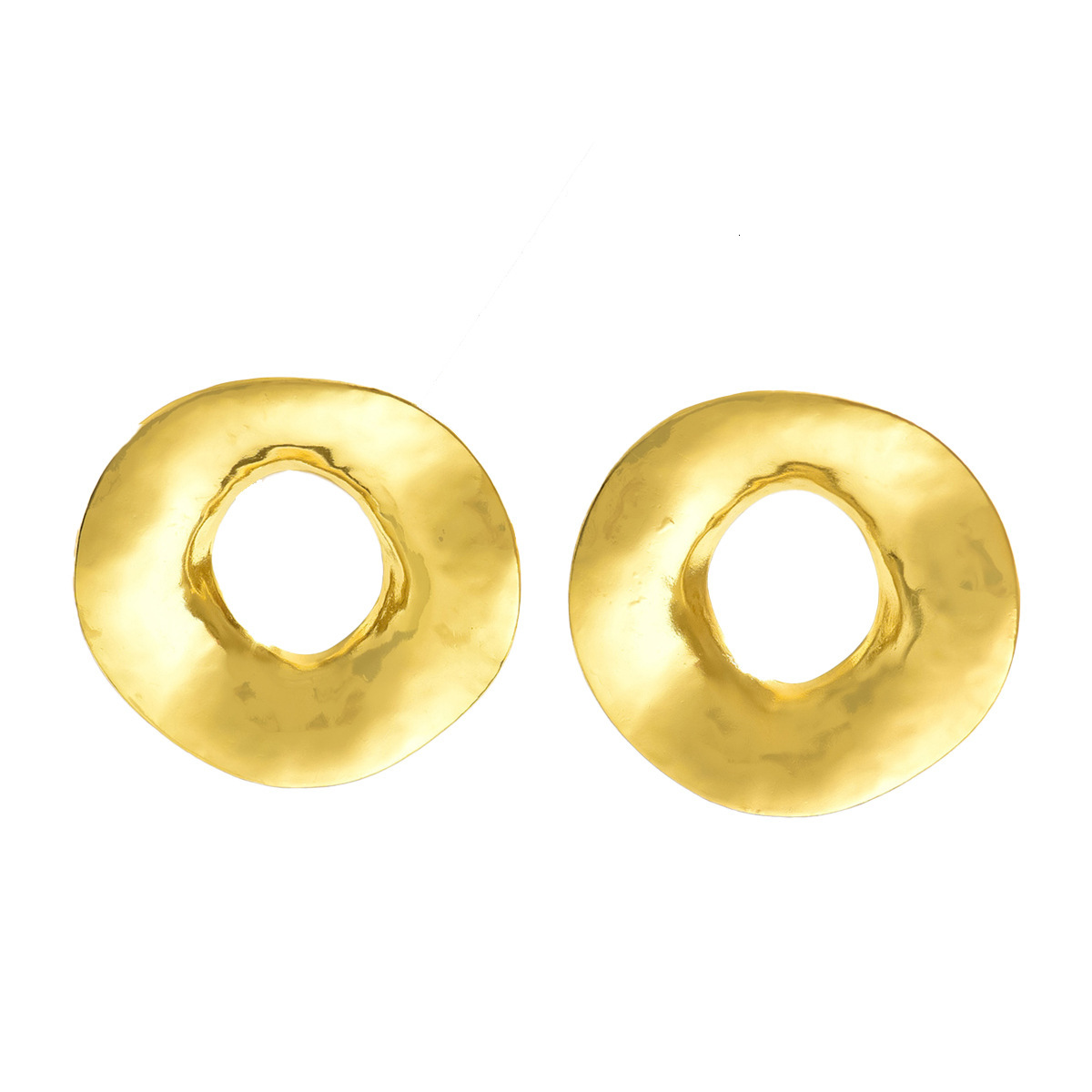 Fashion Women S Light High End Sense Circle Hlow Design Stud Gd Earrings
