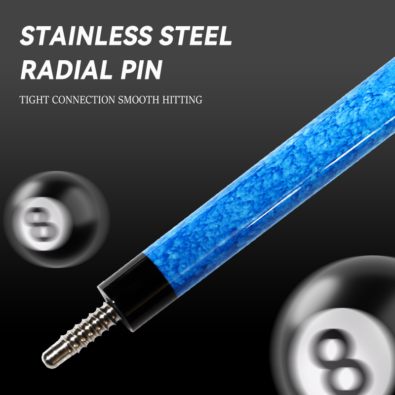 OKHEALING Quicksand Blue 1/2 Split Billiard Cue Carbon Fiber Billiard Stick 12mm Pigskin Tip Radial Pin Joint Pool Cues Carbon Carom Cues Professional