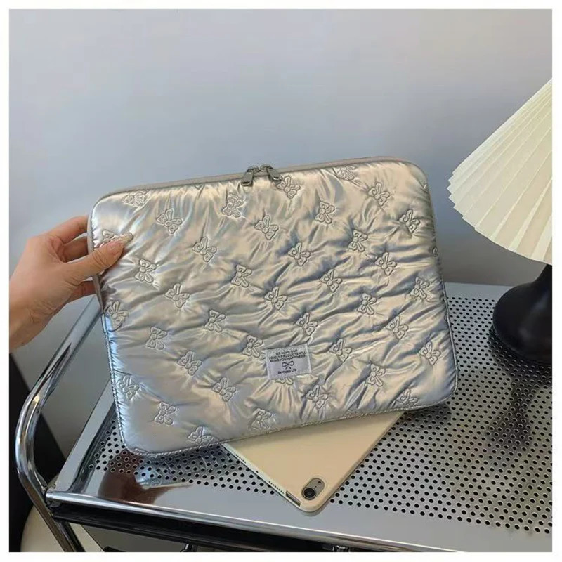 Cute silver bow Laptop SlEEve For Air13.6 pro13.3 14 15 16 250624
