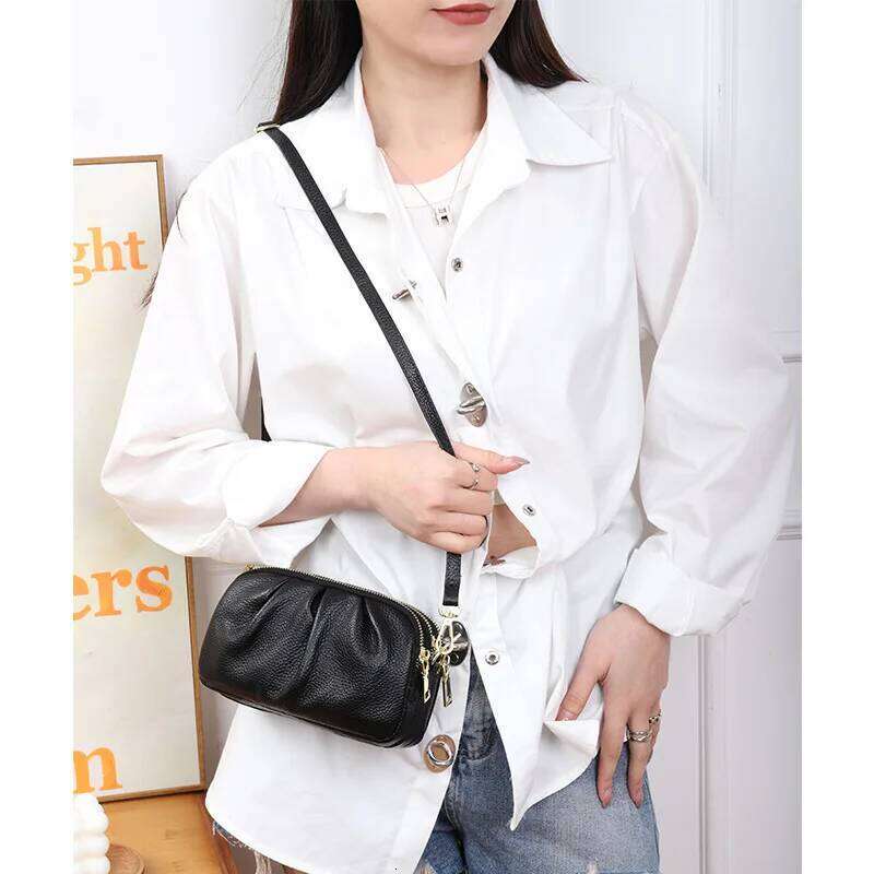 Luxurious Design Bags 2023 Summer New Lady Girls Cross-body Messenger Women Casual Genuine Leather Shoulder Female Leisure Zipper Clutch Bag Purse