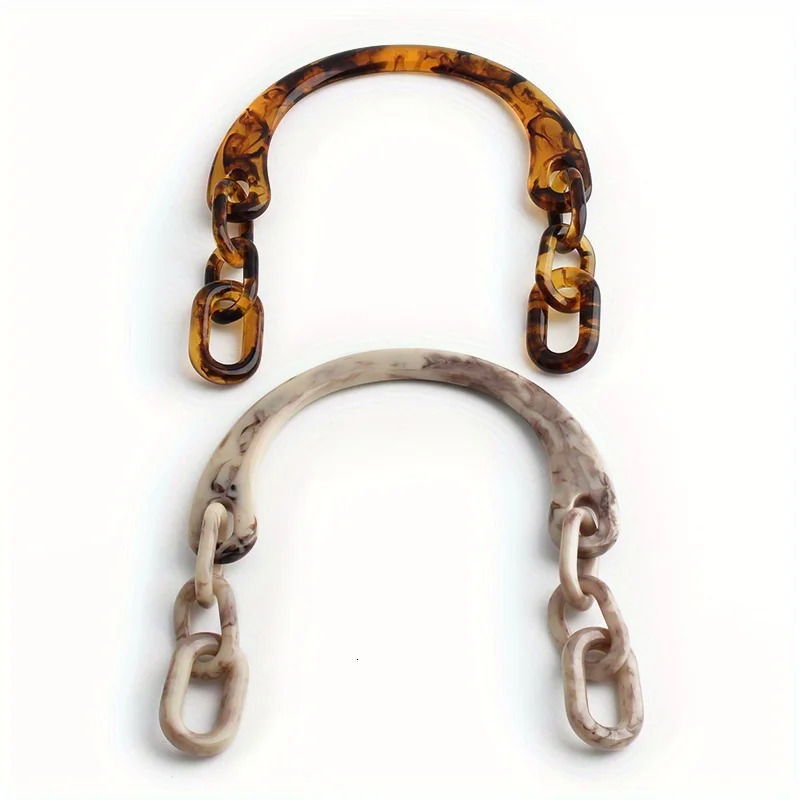 1PC 132cm145cm Beige Ushaped Resin Handbag Shoulder Bag Chain Acrylic Amber Decorative DIY Handle Accessories 250624