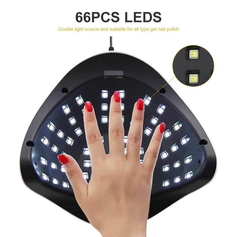 SUN X10 MAX UV LED Nail Dryer 66LEDs Gel Polish Curing Lamp with Motion Sense LCD Display Quick Dry Lamp For Nails Manicure Tool 250625