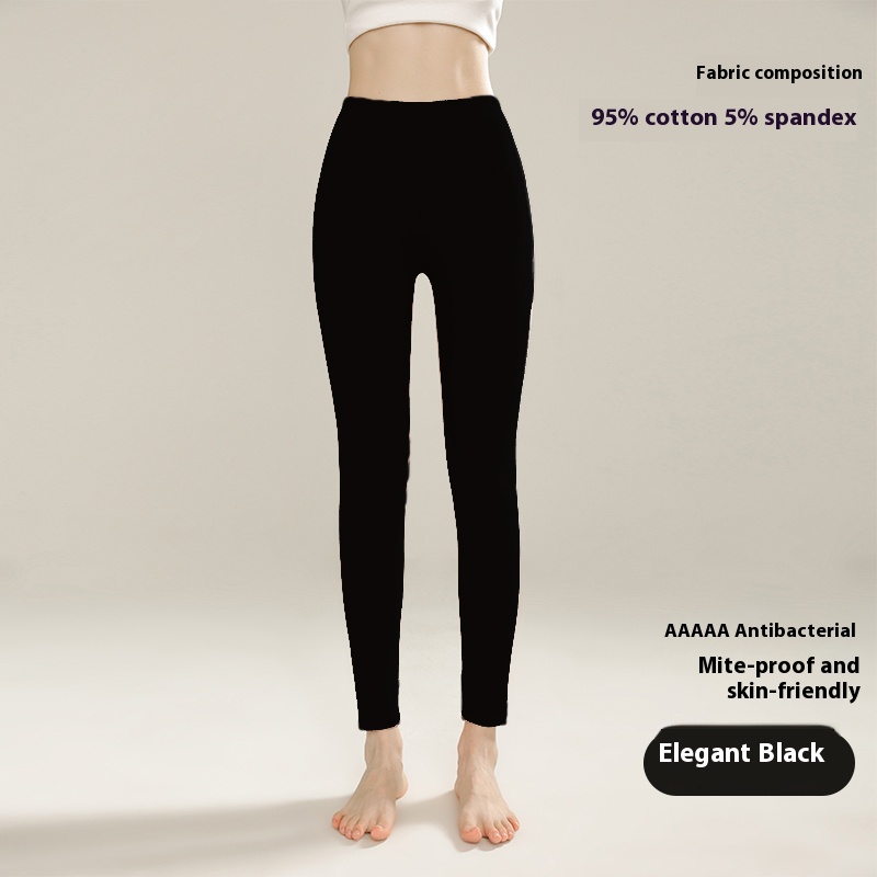 High waisted pure cotton autumn pants for women, combed cotton antibacterial autumn and winter warm pants for women, belly hugging cotton underwear fo