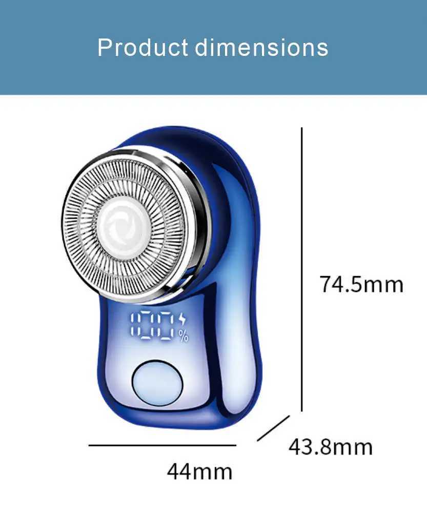 Mini Electric Shaver Mens Bag Travel Shaver Portable Beard Shaver Type-C Intelligent Digital Display Lightweight Shaver W250625
