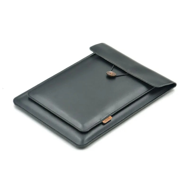 Double Layer High Capacity 13 Inch Laptop Bag Cover PU Leather Sleeve Case For M1 M2 Pro Air 13.3 13.6 Dell HP 250624