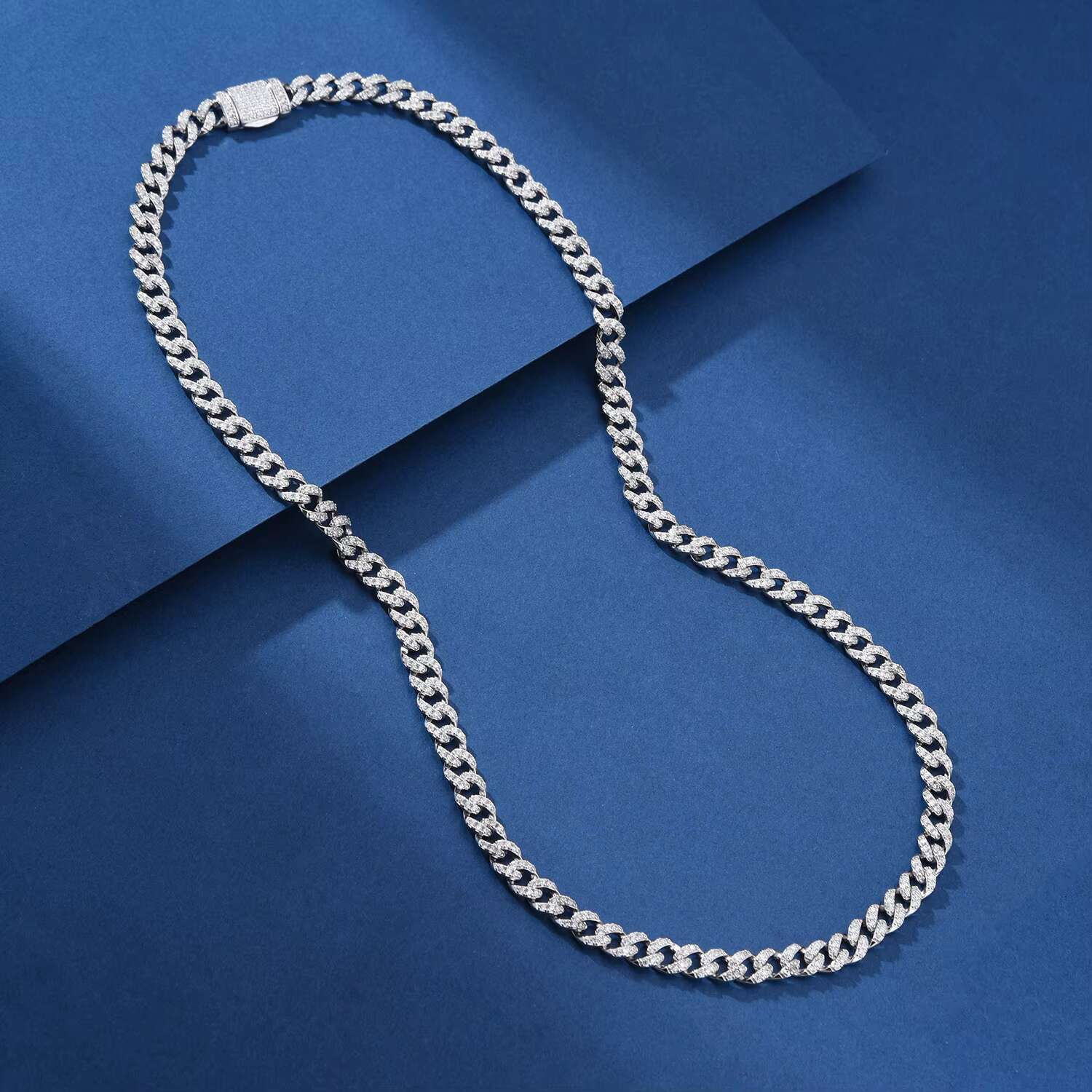 Supplier Selected 925 Sterling Silver Hip Hop Necklace Moissanite Cuban Link Chain Miami Style Rapper Jewelry for Women Men Gift