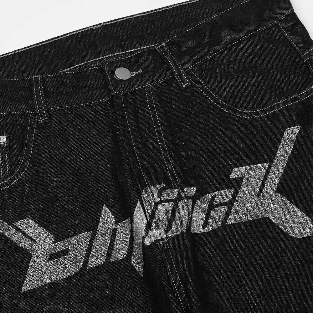 Mens Jeans High Street Loose Multi-pocket Gothic Y2k Denim Pants Hiphop Vintage Trousers Straight-leg Elasticated Embroidery Pants X250625