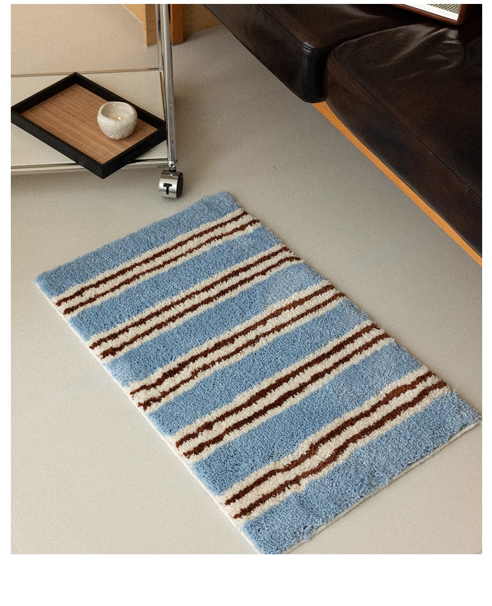 Bathroom checkered style carpet, water-absorbing and anti-slip. H260226