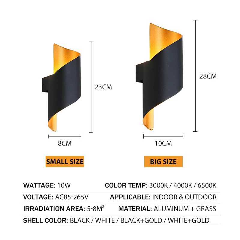 IP65 Waterproof Outdoor Wall Light LED Wall Lamp Modern Spiral Design Nordic Indoor Lights Sconce Lamp For Home Decor 10W XJ250624