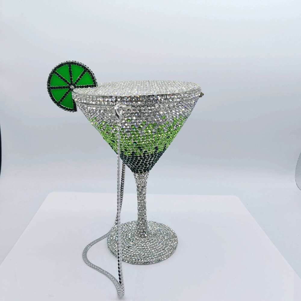 Hot Selling High Quality Goblet Shape Martini Tail Crystal Studded Dinner Clutch Rhinestone Women Evening Bag Designer Bags