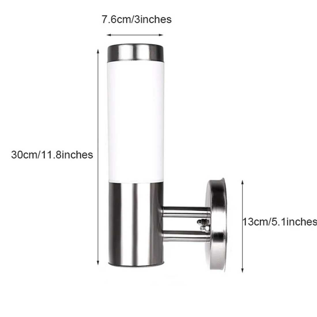 Outdoor led Wall Light Silver Stainless steel + Milky Lampshade Waterproof Outdoor Porch Lamp E27 LED applique murale luminaireXJ250624