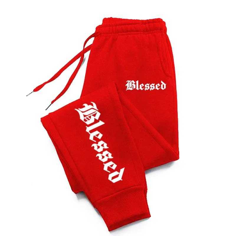 Letter of Blessing printed mens and womens activewear leggings Sportswear mens drawstring Y2K pants Jogging sweatpants X250625