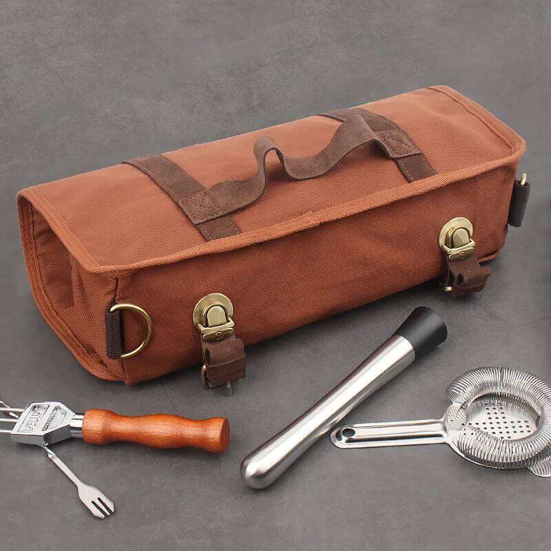 Hot Selling Bartender Portable Multifunctional Kit Canvas Tool Professional Mixer Bag Tail Shaker Wine Set With Buckle Designer Bags