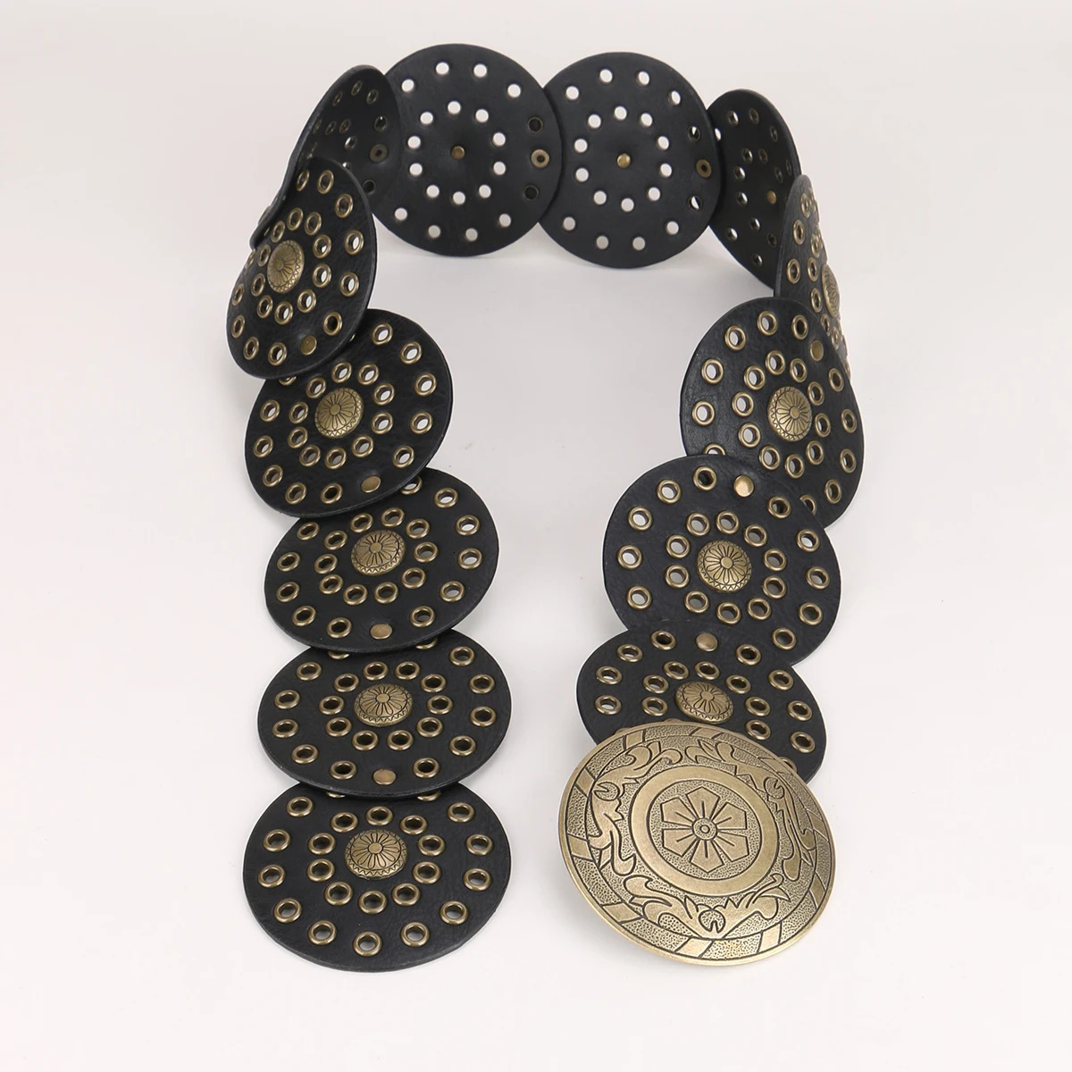 Punk Ladiess stud Circle PU cowboy Belts Heavy metal band waist Decorate accessories cowgirl wide Girdle For Women Coat clothe 250618