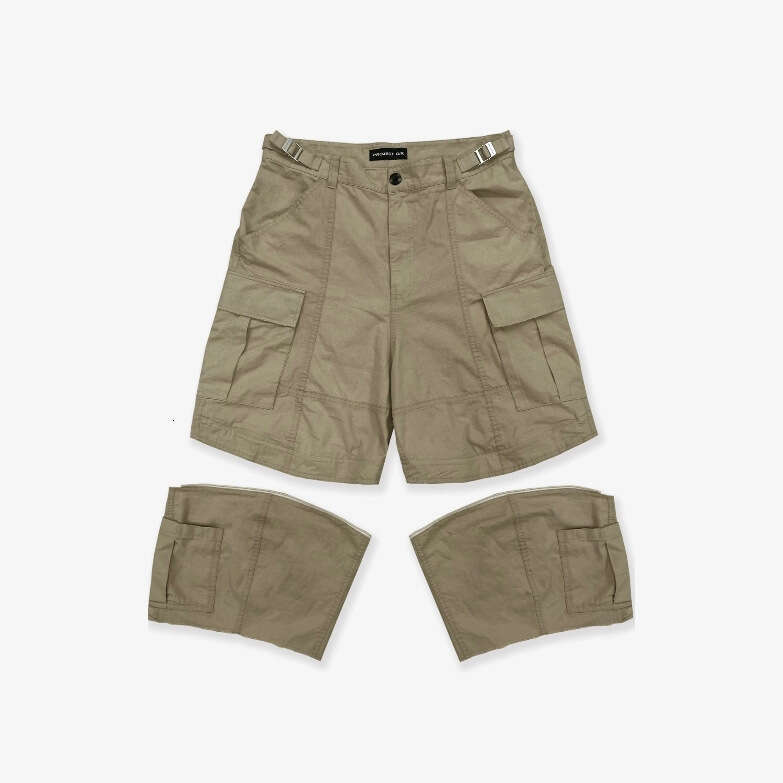 New European Streetwear Loose Fit Deconstructed Zipper Patchwork Cargo Men's Camouflage Shorts