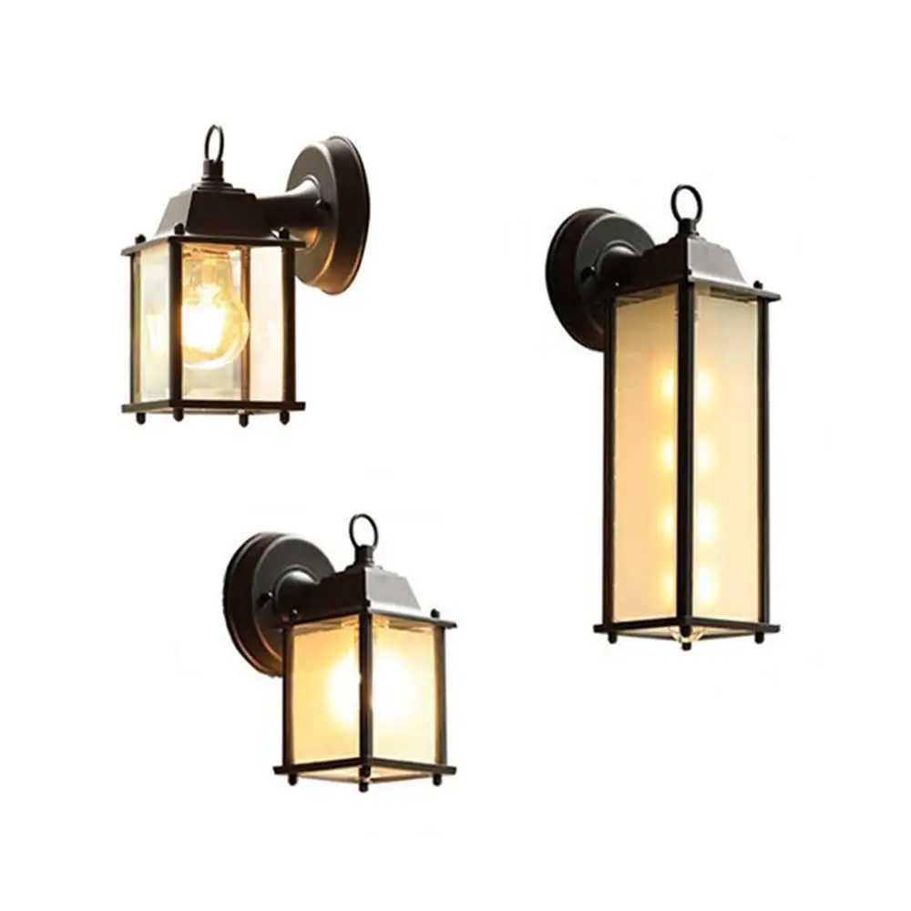 Minimalist E27 Wall Lamp Outdoor Waterproof Wall Light AC90-260V Glass Courtyard Garden Porch Corridor Lights Retro Wall SconcesXJ250624