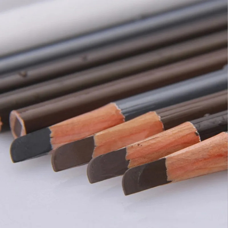 Hard Microblading Eyebrow Pen Natural Waterproof Eyebrow Pencil Definer Long Lasting Wood Makeup Square Eye Brow Applicator 250625