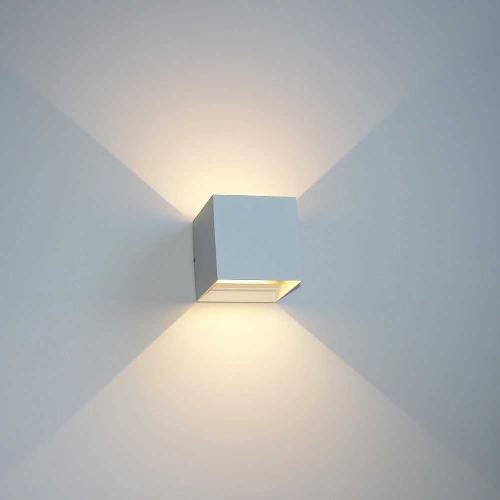 Modern Square Outdoor Wall Lamp Waterproof IP65 Indoor LED Wall Lamp Up and Down Light Aluminum Exterior Wall Light Fixtures XJ250624