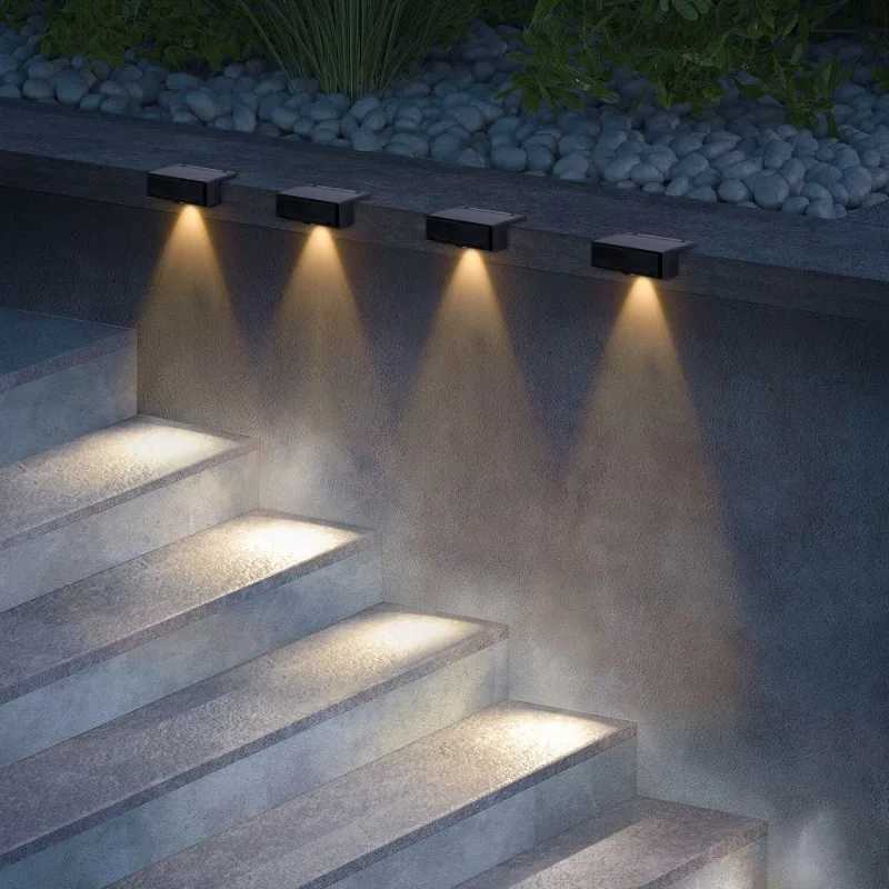 4-Pack Oudoor Solar Powered Deck Lights Waterproof LED Wall Lights for Garden Front door Yard PatioXJ250624