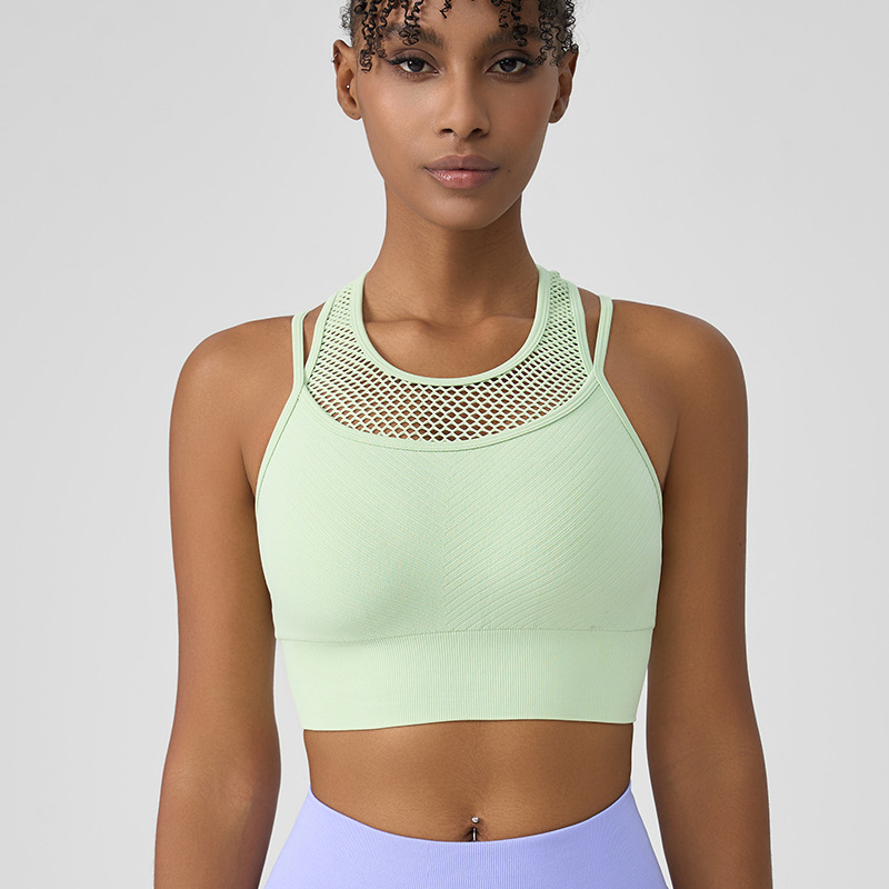 2025-- Gym Clothing Women Sports Bra High-Strength Shock-Absorbent Yoga Vest for Fitness Athletic Sports Underwear with Built-in Chest Support