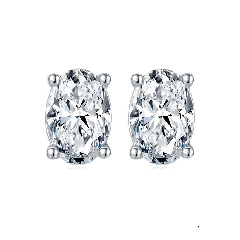 Pass Diamond Tester Moissanite Earrings Fine Jewelry 925 Silver D Color Moissanite Solitaire Lab Diamond Stud Earrings