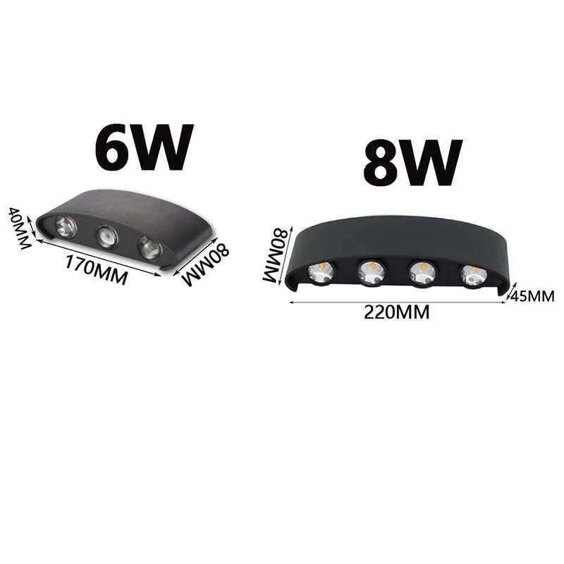 Nordic LED Waterproof IP65 Outdoor Wall Lamp 6W 8W Aluminum PIR Motion Sensor Wall Light Garden Porch Sconce AC110V220VXJ250624