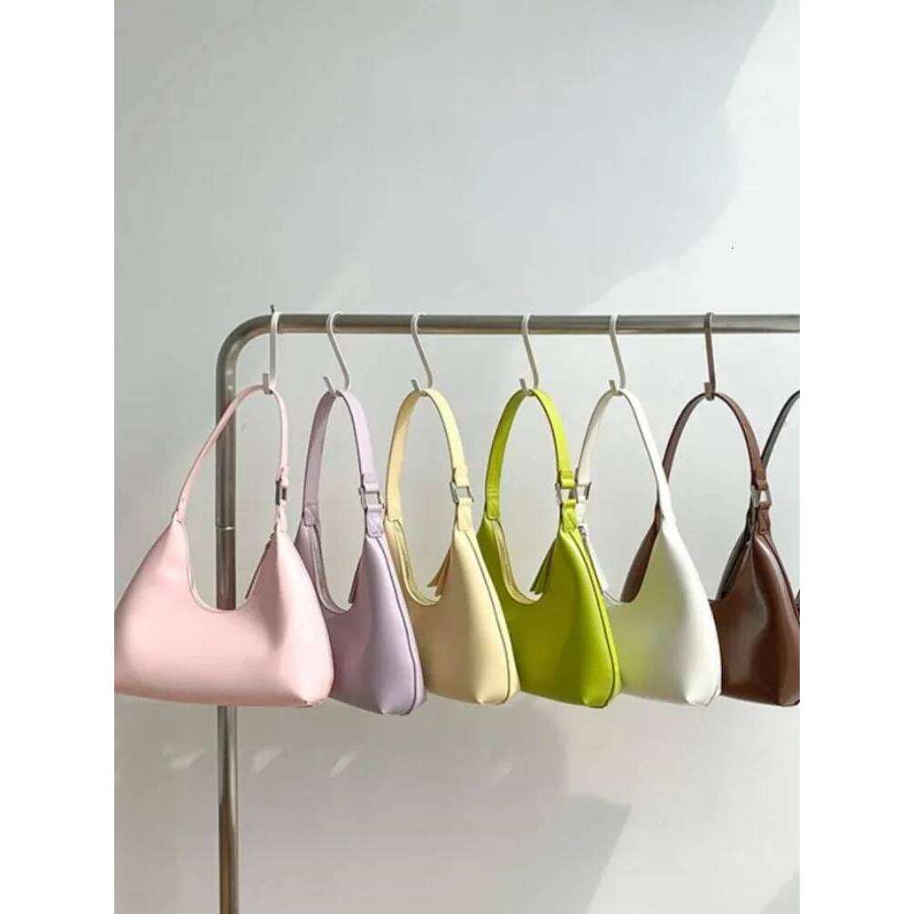 Handbag Women New Moon Shaped Dental Zipper Underarm Fashion Shoulder Bag PU Leather Retro Simple Hobo Bags