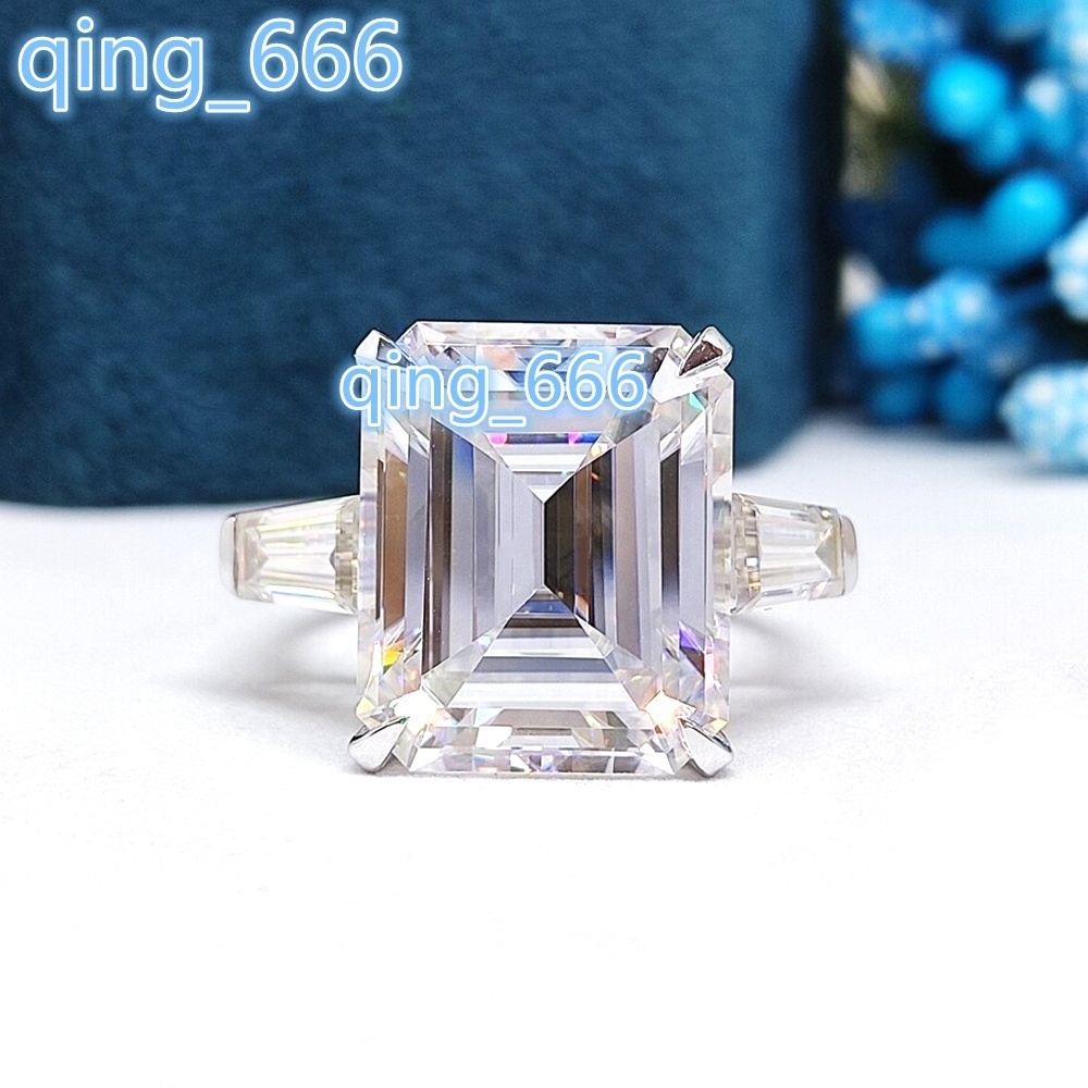 Iced Diamond Fine Jewelry Ring VVS Moissanite Luxury 925 10K 14K Real Gold Ring