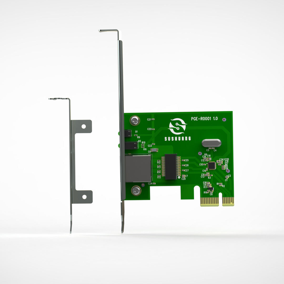 Adaptive Speed Display PCIe Ethernet Adapter for PC - Compatible with Windows/Linux