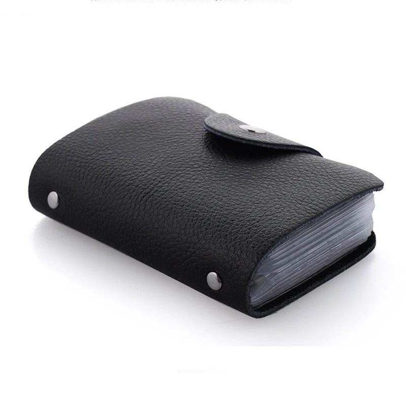 Arrival Genuine Leather Business Card Case Womens ID Bag Female Credit Card Holder 26 Bank Cards Slots For Men 250624