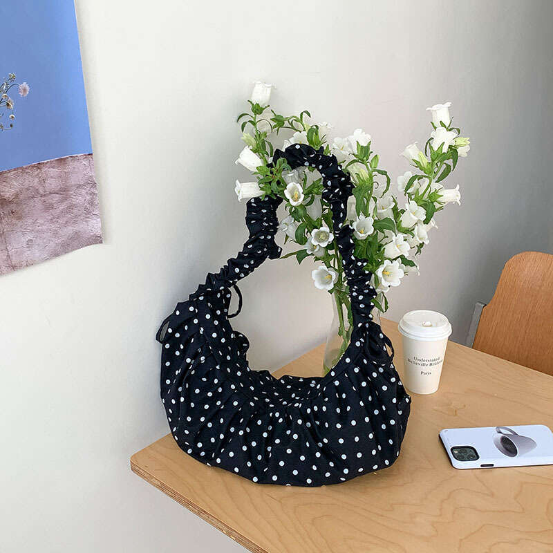 Summer High-End Korean Niche for Women New Loose Nylon Shoulder Underarm Versatile Dumpling Bag