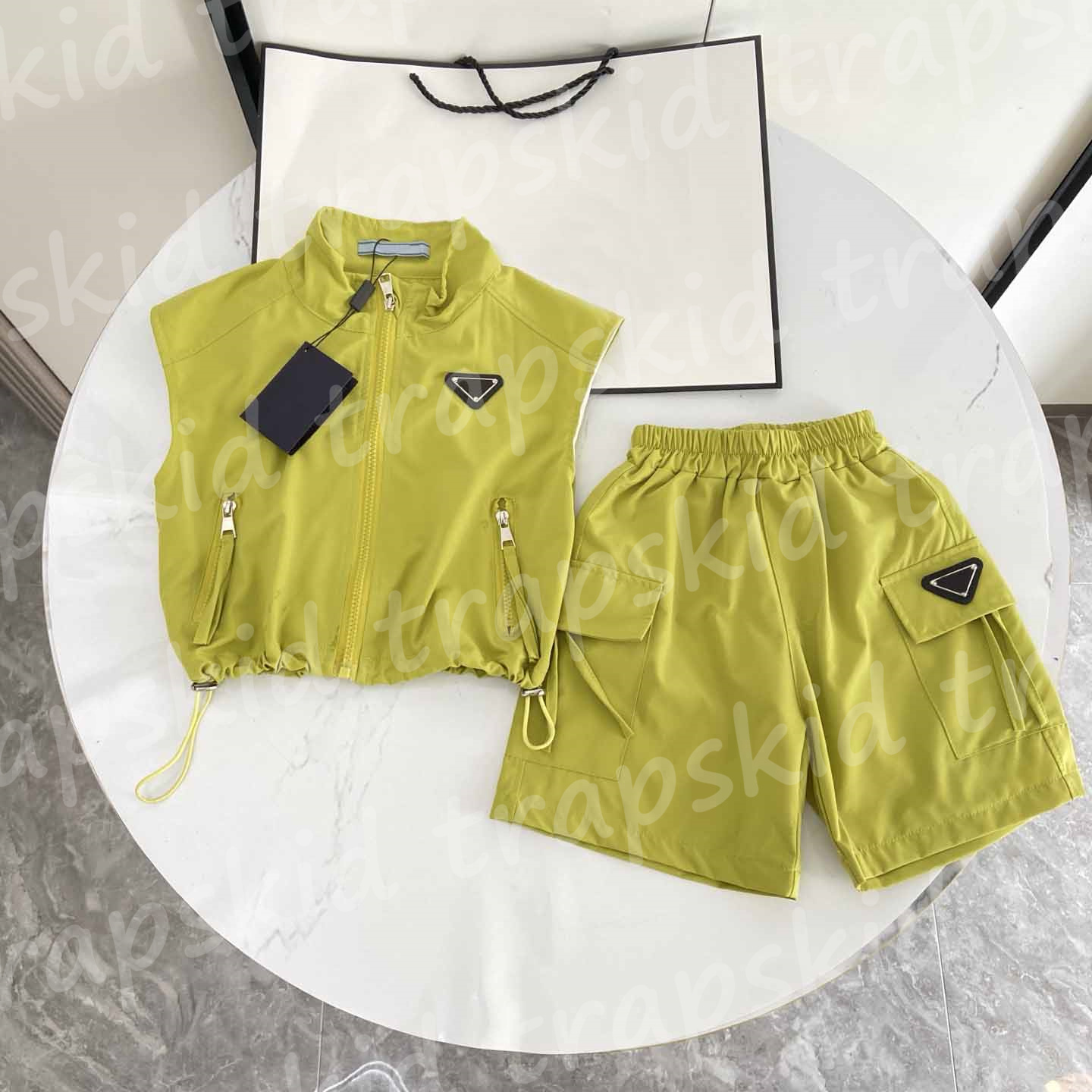 Designer Children Thin Vest Summer Sleeveless Tshirt Fashion Boys Girls Babies Shorts Set 2pcs Set Trendy Vintage Tshirt Luxury Kids Clothes