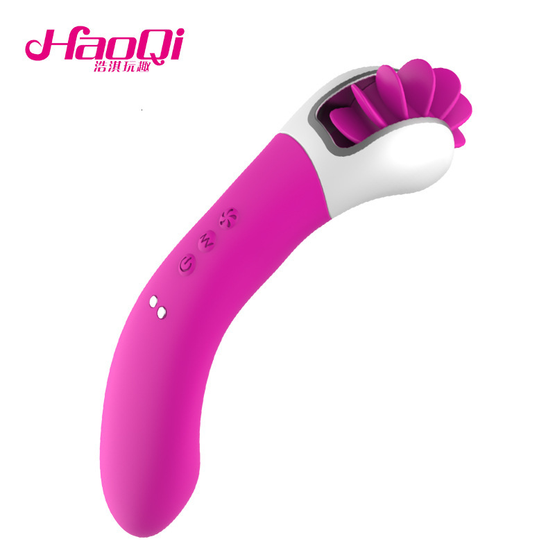 Adult Products Silicone Rotating Tongue Licking Device Female Masturbation Tool Vibrating Massager Stick